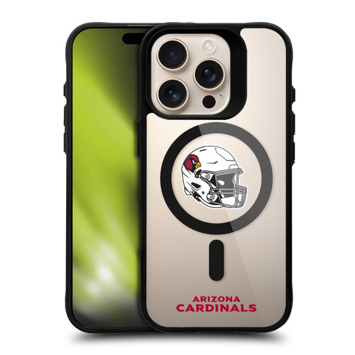 NFL Arizona Cardinals Helmet Logotype BLACK SHOCKPROOF BUMPER CASE COMPATIBLE WITH Apple iPhone 16 Pro & MAGSAFE
