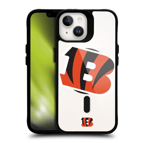 NFL Cincinnati Bengals Oversized BLACK SHOCKPROOF BUMPER CASE COMPATIBLE WITH Apple iPhone 14 & MAGSAFE
