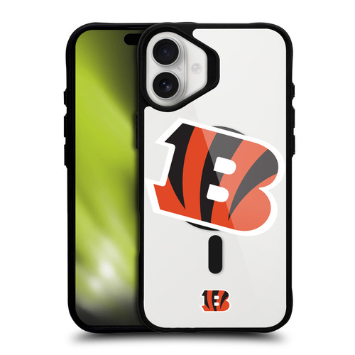 NFL Cincinnati Bengals Oversized BLACK SHOCKPROOF BUMPER CASE COMPATIBLE WITH Apple iPhone 16 Plus & MAGSAFE