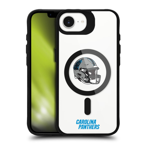 NFL Carolina Panthers Helmet Logotype BLACK SHOCKPROOF BUMPER CASE COMPATIBLE WITH Apple iPhone 16e / Apple iPhone 17e & MAGSAFE