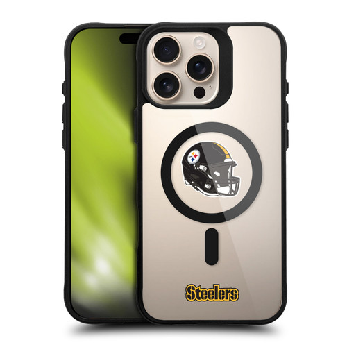 NFL Pittsburgh Steelers Helmet Logotype BLACK SHOCKPROOF BUMPER CASE COMPATIBLE WITH Apple iPhone 16 Pro Max & MAGSAFE