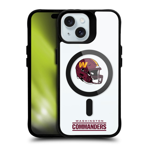 NFL Washington Commanders Helmet Logotype BLACK SHOCKPROOF BUMPER CASE COMPATIBLE WITH Apple iPhone 15 & MAGSAFE