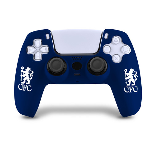 Chelsea Football Club Lions Logo White BLUE SILICONE GAME CONTROLLER SKIN CASE FOR Sony PS5 Sony DualSense Controller