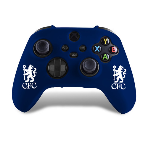 Chelsea Football Club Lions Logo White BLUE SILICONE GAME CONTROLLER SKIN CASE FOR Microsoft Xbox One S / X Controller