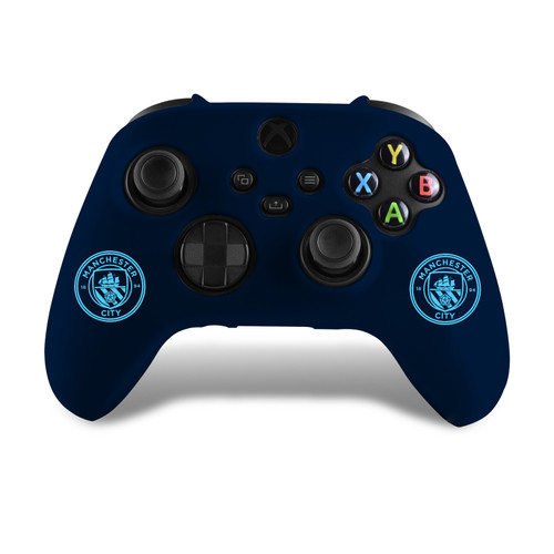 Manchester City Man City FC Crest Logo Blue DARK BLUE SILICONE GAME CONTROLLER SKIN CASE FOR Microsoft Xbox One S / X Controller