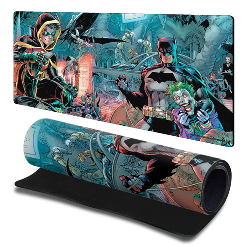 Batman DC Comics Logos And Comic Book Batman And Robin Gaming Office Desk PC Keyboard Mouse Mat Pad 23.62 x 11.81 x 0.12 inches (600 x 300 mm) - L