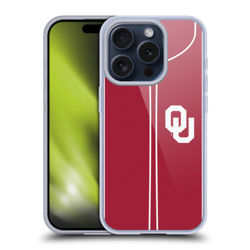 University of Oklahoma OU The University of Oklahoma Baseball Jersey Soft Gel Case for Apple iPhone 15 Pro & MagSafe