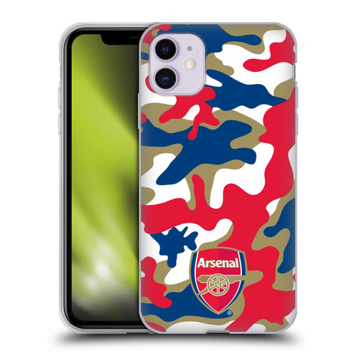 Arsenal FC Crest Patterns Camouflage Soft Gel Case for Apple iPhone 11