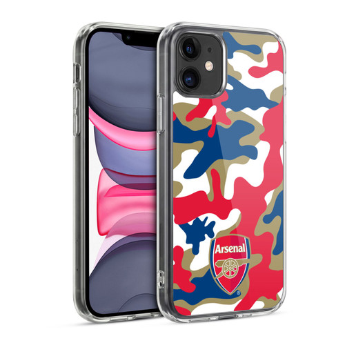 Arsenal FC Crest Patterns Camouflage Soft Gel Case for Apple iPhone 11