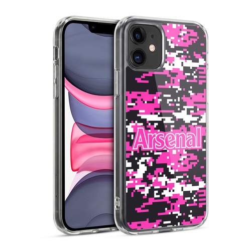 Arsenal FC Crest Patterns Pink Digital Camouflage Soft Gel Case for Apple iPhone 11