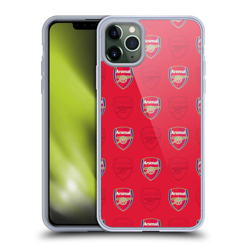 Arsenal FC Crest Patterns Red Soft Gel Case for Apple iPhone 11 Pro Max & MagSafe