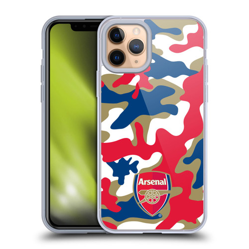 Arsenal FC Crest Patterns Camouflage Soft Gel Case for Apple iPhone 11 Pro & MagSafe