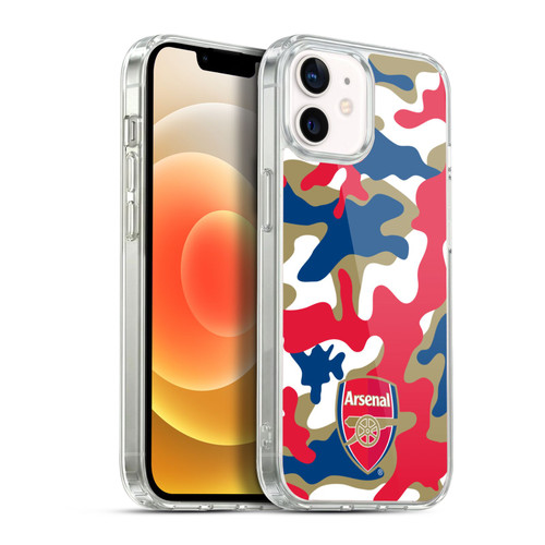 Arsenal FC Crest Patterns Camouflage Soft Gel Case for Apple iPhone 12 / iPhone 12 Pro & MagSafe