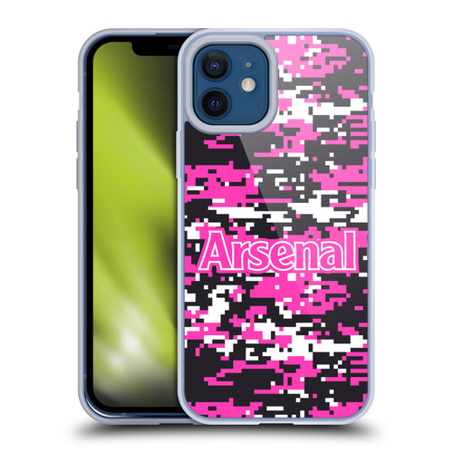 Arsenal FC Crest Patterns Pink Digital Camouflage Soft Gel Case for Apple iPhone 12 / iPhone 12 Pro & MagSafe