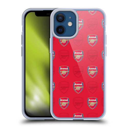 Arsenal FC Crest Patterns Red Soft Gel Case for Apple iPhone 12 Mini & MagSafe