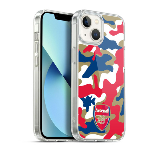 Arsenal FC Crest Patterns Camouflage Soft Gel Case for Apple iPhone 13