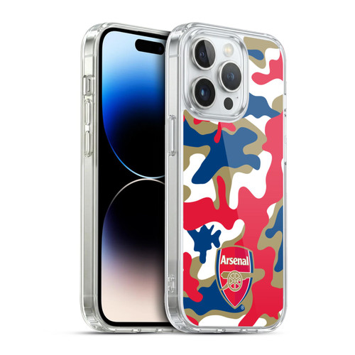 Arsenal FC Crest Patterns Camouflage Soft Gel Case for Apple iPhone 13 Pro & MagSafe