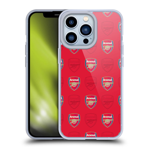 Arsenal FC Crest Patterns Red Soft Gel Case for Apple iPhone 13 Pro & MagSafe