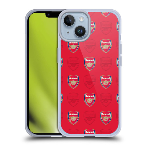 Arsenal FC Crest Patterns Red Soft Gel Case for Apple iPhone 14