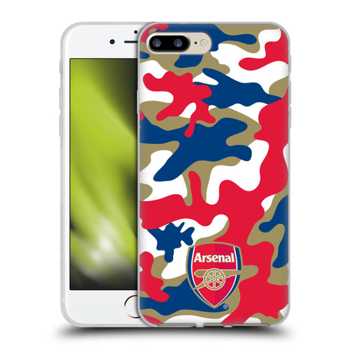 Arsenal FC Crest Patterns Camouflage Soft Gel Case for Apple iPhone 7 Plus / iPhone 8 Plus & MagSafe