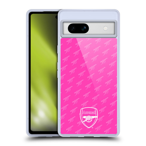 Arsenal FC Crest Patterns Pink Soft Gel Case for Google Pixel 7a