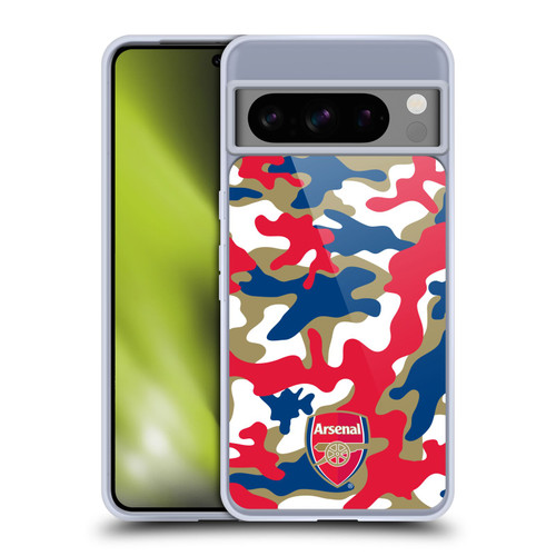 Arsenal FC Crest Patterns Camouflage Soft Gel Case for Google Pixel 8 Pro