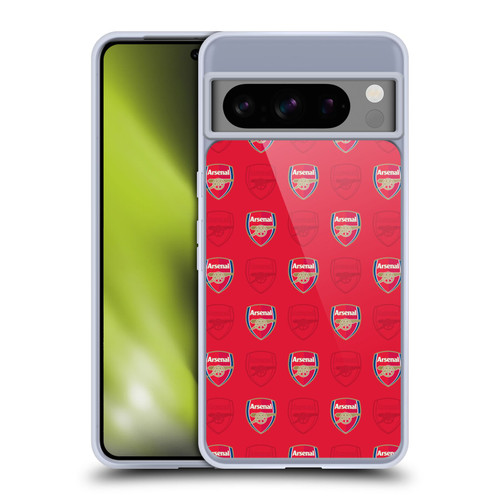Arsenal FC Crest Patterns Red Soft Gel Case for Google Pixel 8 Pro