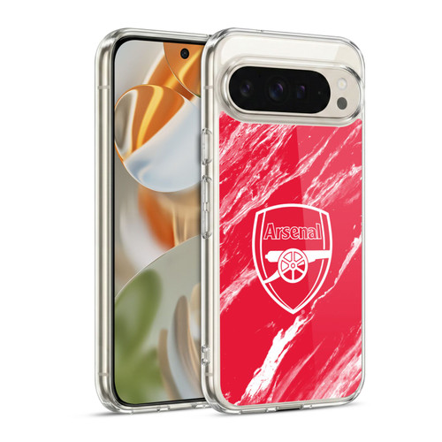 Arsenal FC Crest Patterns Red Marble Soft Gel Case for Google Pixel 9 / Pixel 9 Pro