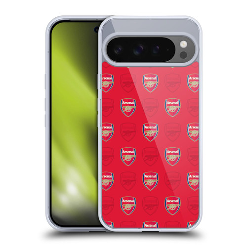 Arsenal FC Crest Patterns Red Soft Gel Case for Google Pixel 9 Pro XL
