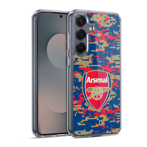 Arsenal FC Crest Patterns Digital Camouflage Soft Gel Case for Samsung Galaxy S25 & MagSafe