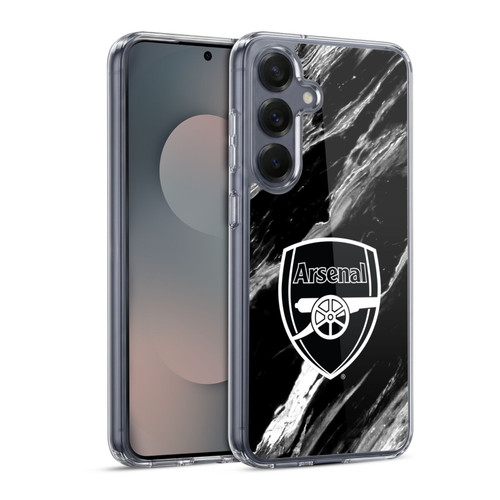 Arsenal FC Crest Patterns Marble Soft Gel Case for Samsung Galaxy S25 & MagSafe