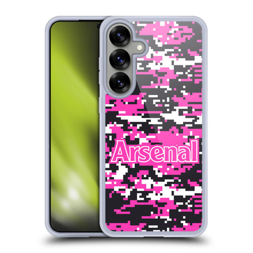 Arsenal FC Crest Patterns Pink Digital Camouflage Soft Gel Case for Samsung Galaxy S25+ & MagSafe