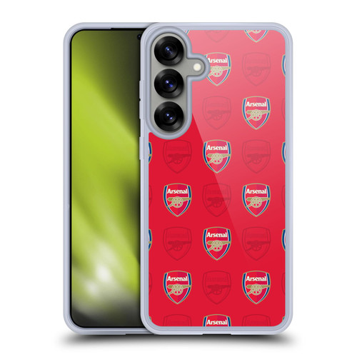 Arsenal FC Crest Patterns Red Soft Gel Case for Samsung Galaxy S25+ & MagSafe