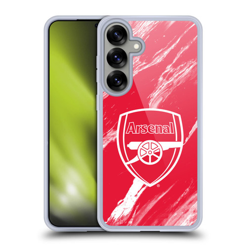 Arsenal FC Crest Patterns Red Marble Soft Gel Case for Samsung Galaxy S25+ & MagSafe