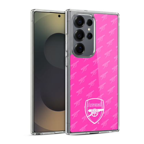 Arsenal FC Crest Patterns Pink Soft Gel Case for Samsung Galaxy S25 Ultra & MagSafe