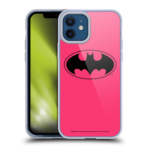Batman DC Comics Logos Pink Soft Gel Case for Apple iPhone 12 / iPhone 12 Pro & MagSafe