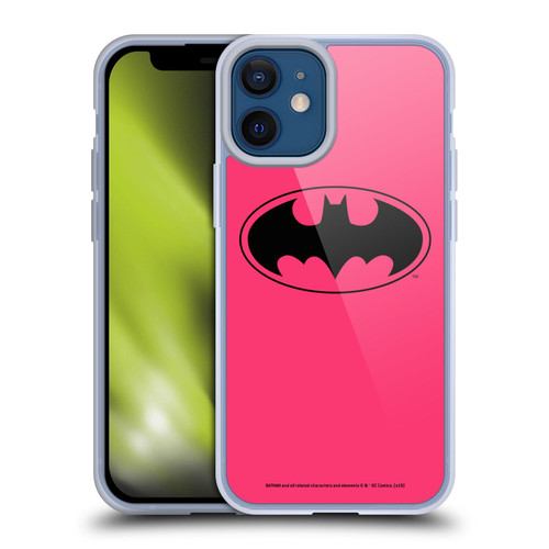 Batman DC Comics Logos Pink Soft Gel Case for Apple iPhone 12 Mini & MagSafe