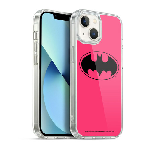 Batman DC Comics Logos Pink Soft Gel Case for Apple iPhone 13