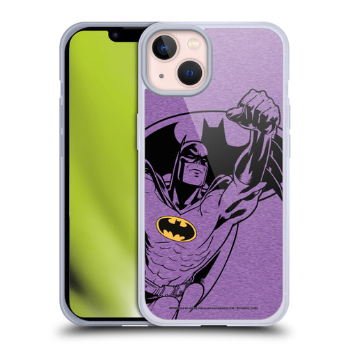 Batman DC Comics Logos Purple Soft Gel Case for Apple iPhone 13