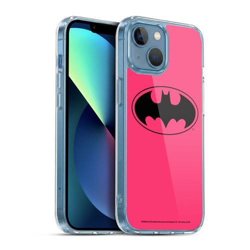Batman DC Comics Logos Pink Soft Gel Case for Apple iPhone 13 Mini & MagSafe