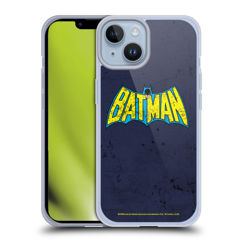 Batman DC Comics Logos Classic Distressed Look Soft Gel Case for Apple iPhone 14 & MagSafe