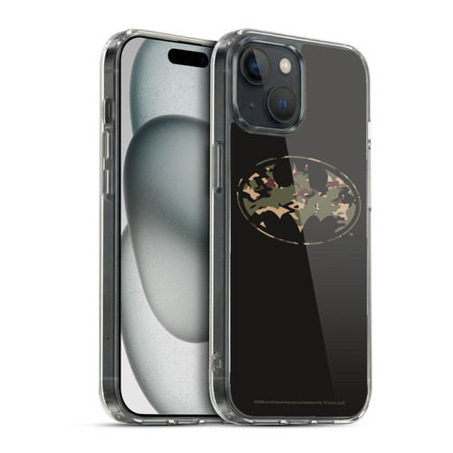 Batman DC Comics Logos Camouflage Soft Gel Case for Apple iPhone 15 & MagSafe