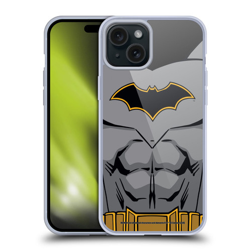 Batman DC Comics Logos Rebirth Costume Soft Gel Case for Apple iPhone 15 Plus & MagSafe
