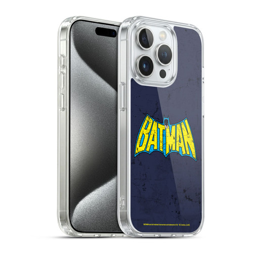 Batman DC Comics Logos Classic Distressed Look Soft Gel Case for Apple iPhone 15 Pro & MagSafe