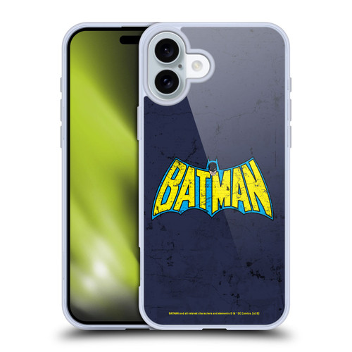 Batman DC Comics Logos Classic Distressed Look Soft Gel Case for Apple iPhone 16 Plus & MagSafe