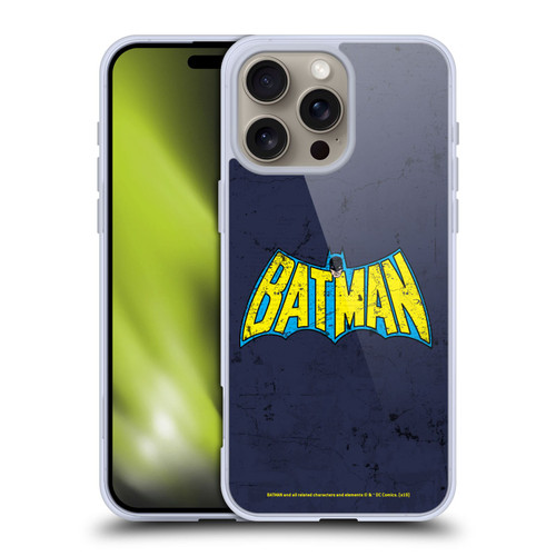 Batman DC Comics Logos Classic Distressed Look Soft Gel Case for Apple iPhone 16 Pro Max & MagSafe