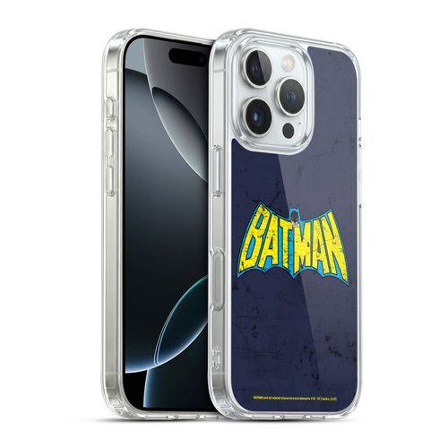 Batman DC Comics Logos Classic Distressed Look Soft Gel Case for Apple iPhone 16 Pro & MagSafe