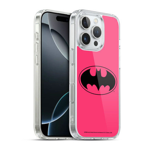 Batman DC Comics Logos Pink Soft Gel Case for Apple iPhone 16 Pro & MagSafe