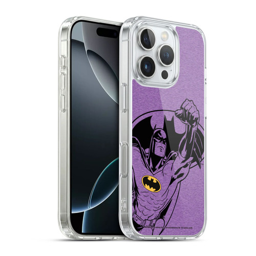 Batman DC Comics Logos Purple Soft Gel Case for Apple iPhone 16 Pro & MagSafe