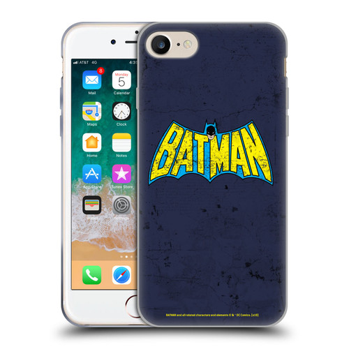 Batman DC Comics Logos Classic Distressed Look Soft Gel Case for Apple iPhone 7 / 8 / SE 2020 & 2022 & MagSafe